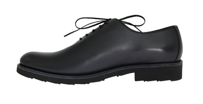 Gray Leather Laceup Formal Shoes