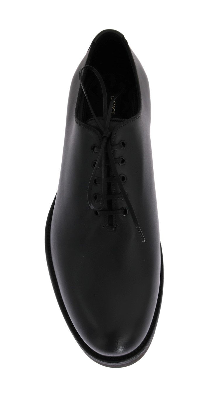 Gray Leather Laceup Formal Shoes