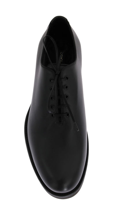 Gray Leather Laceup Formal Shoes