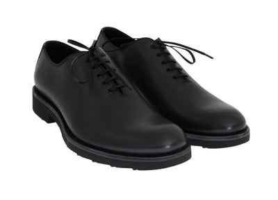 Gray Leather Laceup Formal Shoes