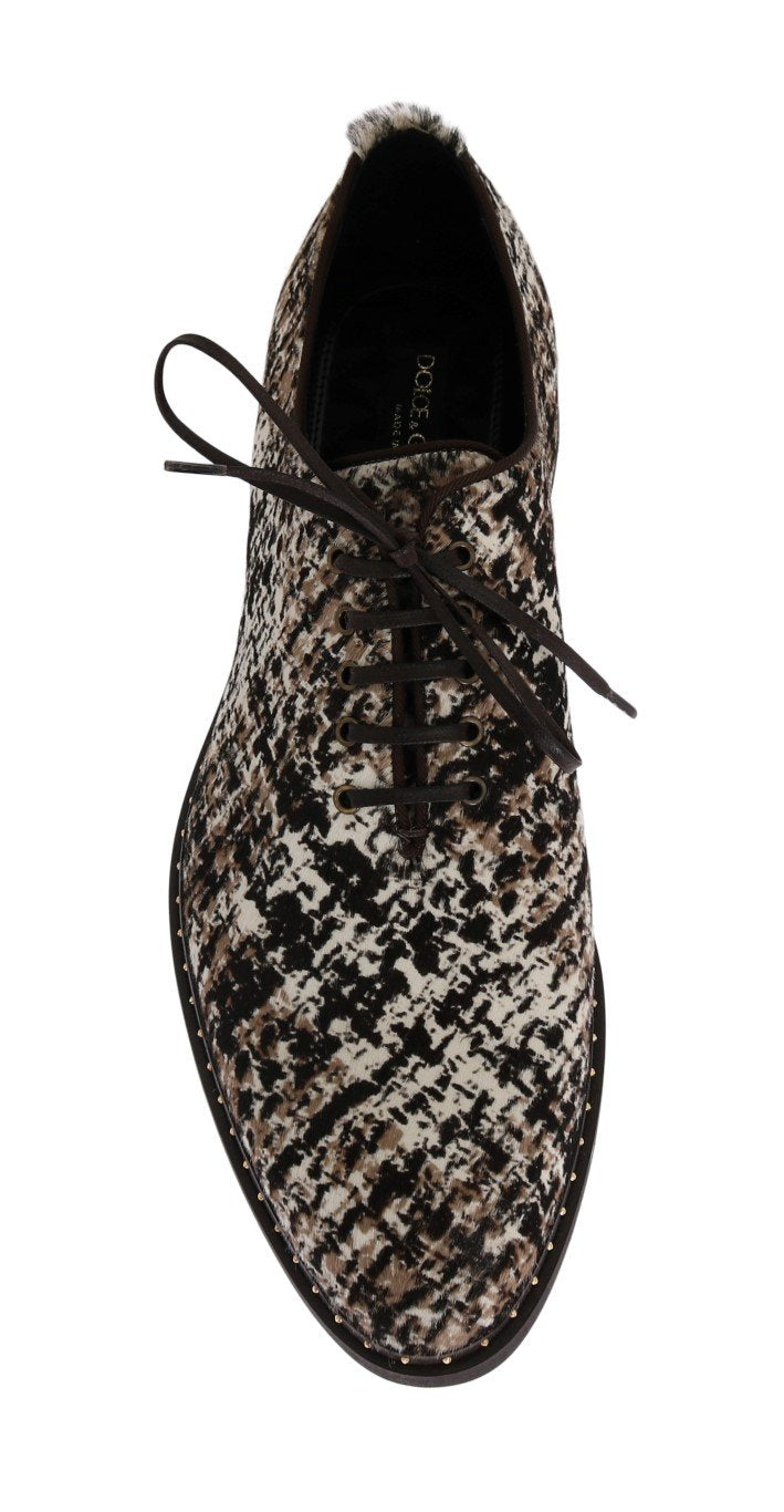 Multicolored Pony Hair Derby Shoes