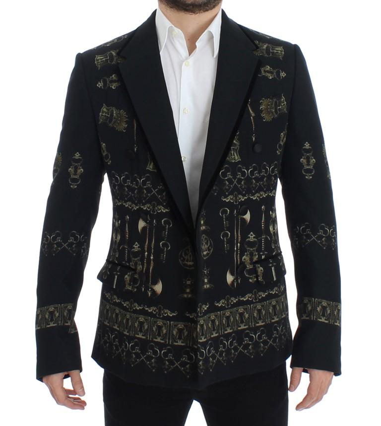 Black silk knight slim fit blazer