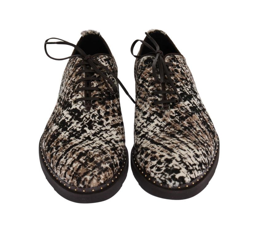 Multicolored Pony Hair Derby Shoes