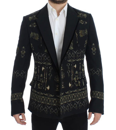Black silk knight slim fit blazer