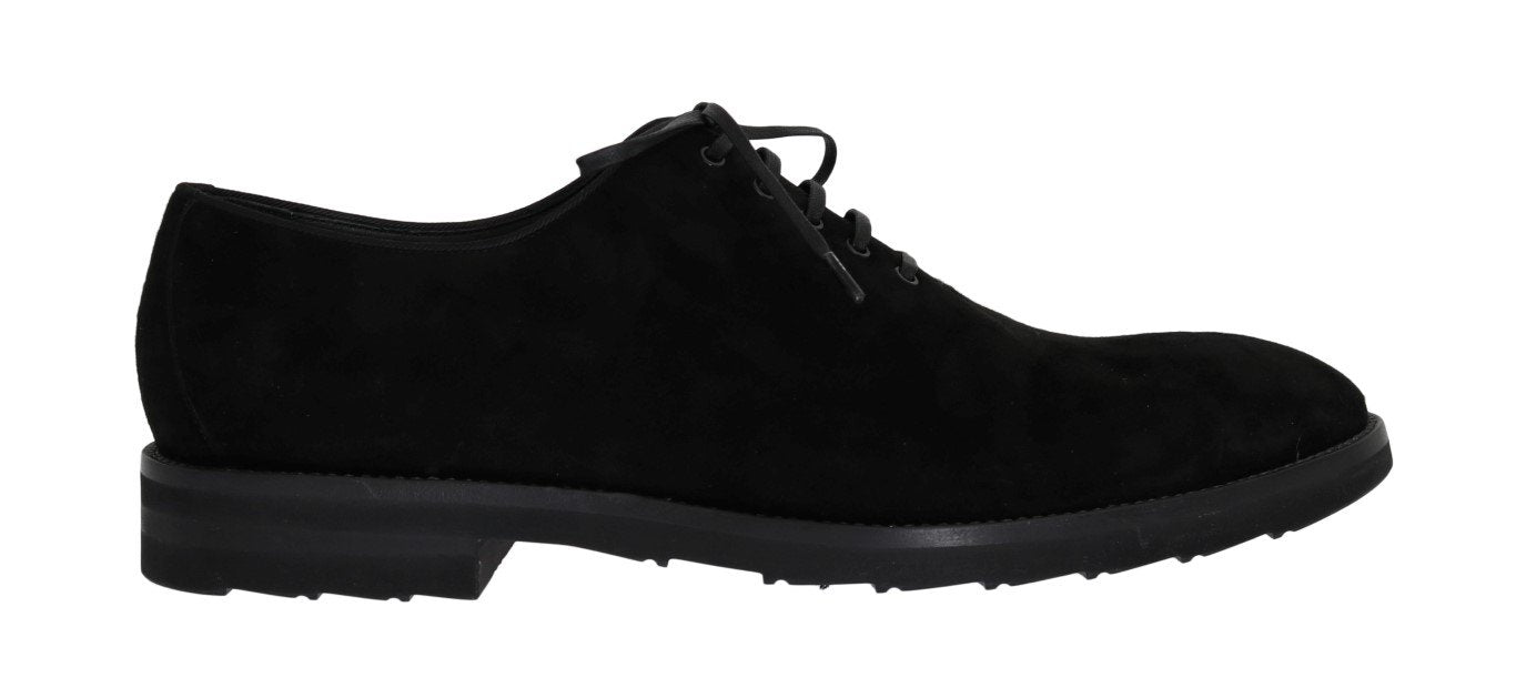 Black Suede Laceup Formal Shoes