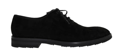 Black Suede Laceup Formal Shoes