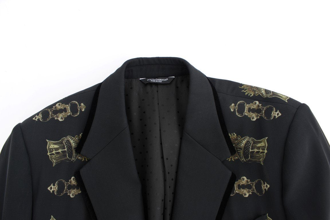 Black silk knight slim fit blazer