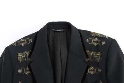 Black silk knight slim fit blazer