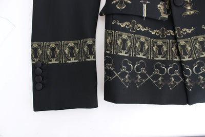 Black silk knight slim fit blazer