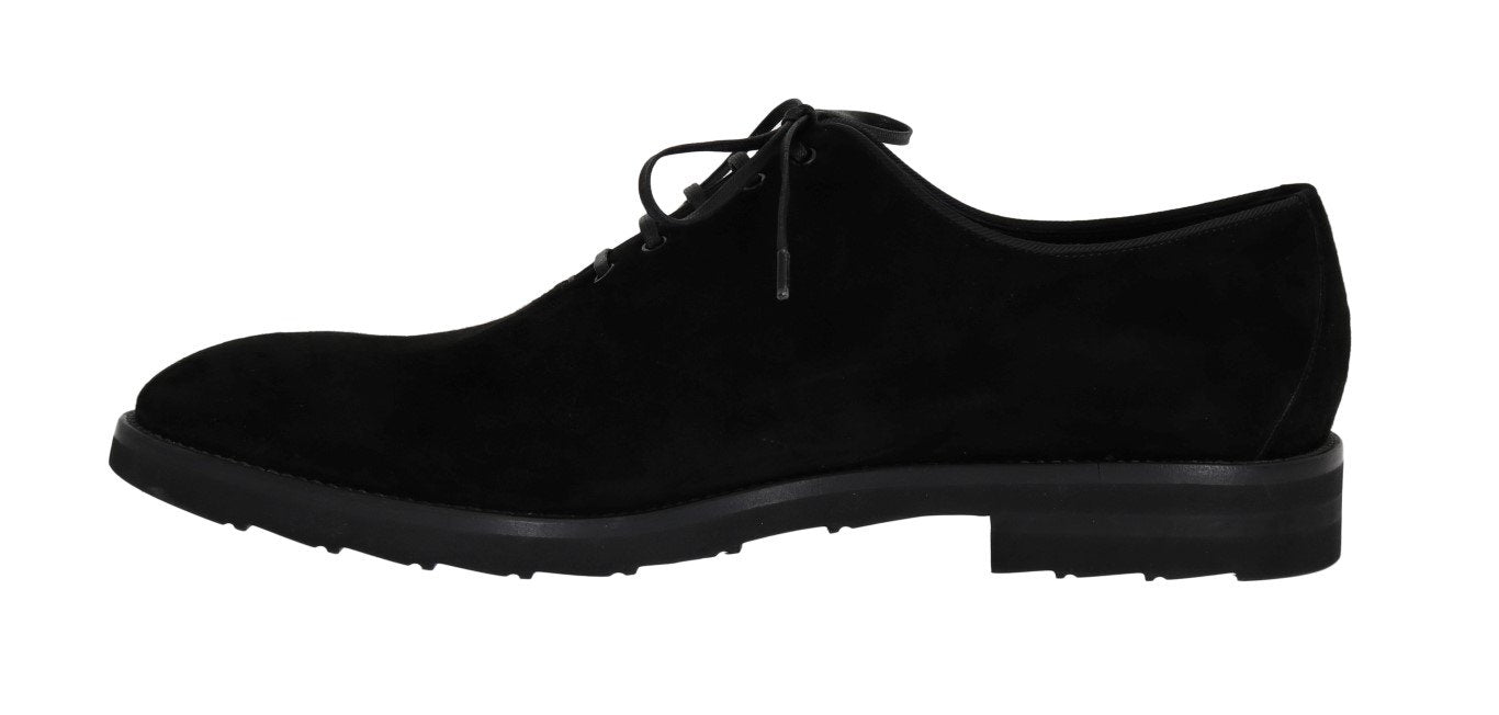Black Suede Laceup Formal Shoes