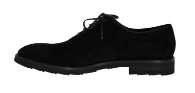 Black Suede Laceup Formal Shoes