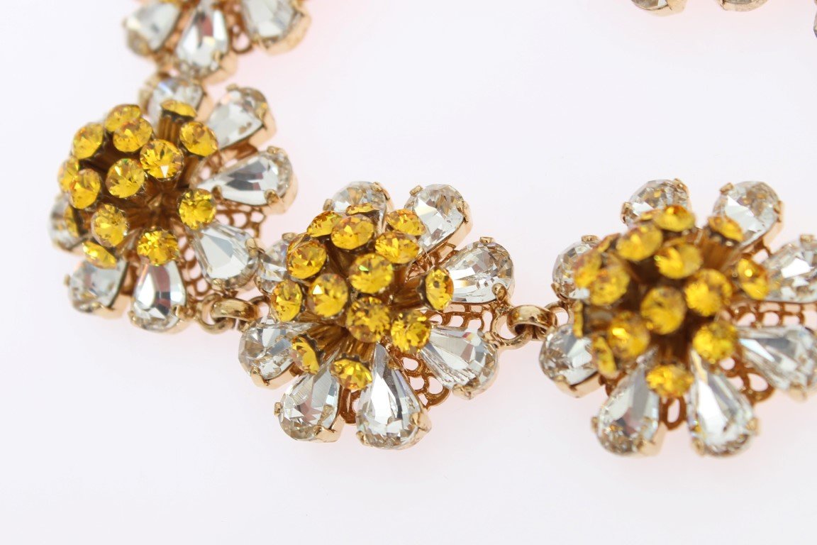 Gold Crystal Sunflower Comb Headband
