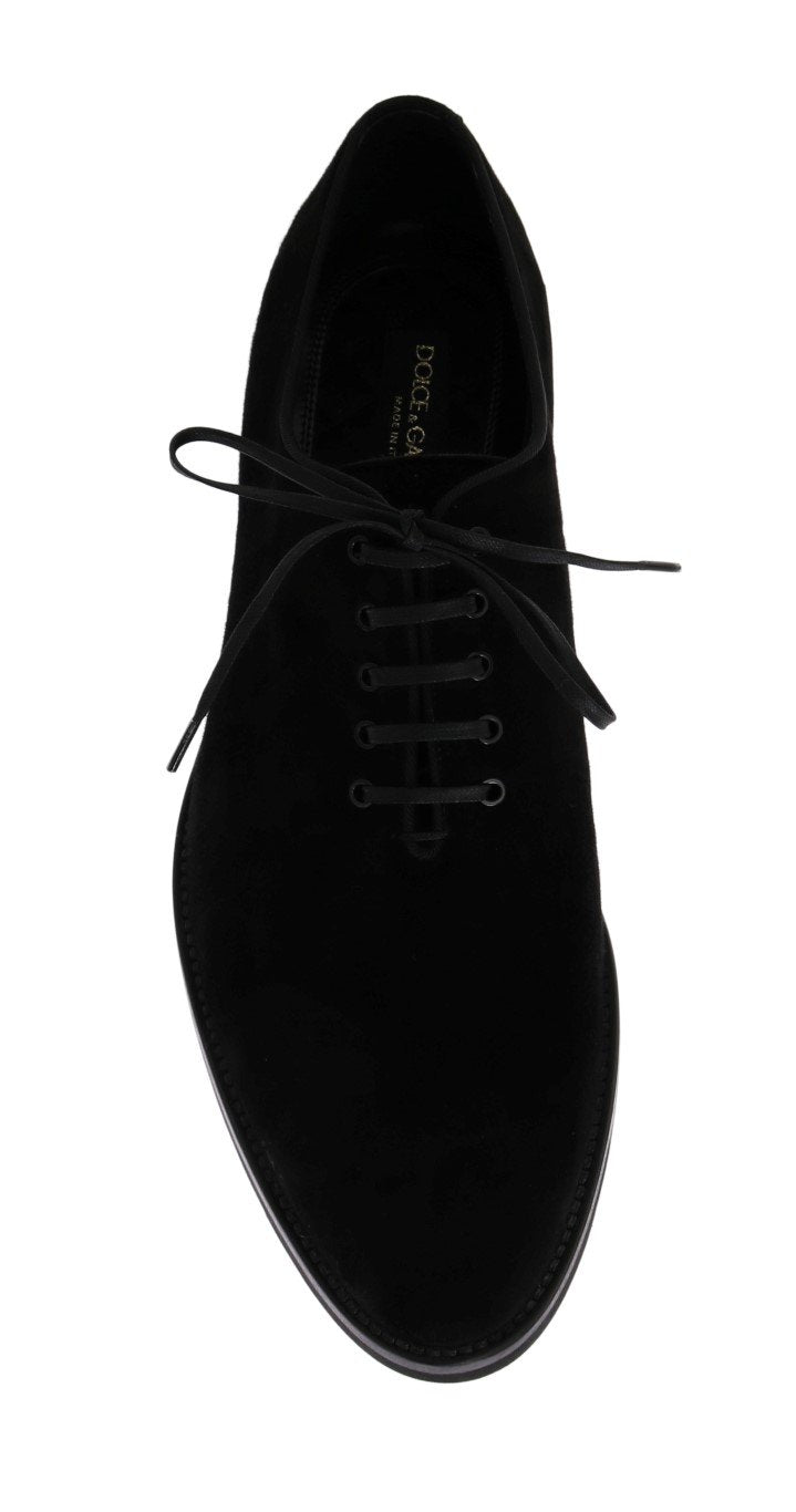 Black Suede Laceup Formal Shoes
