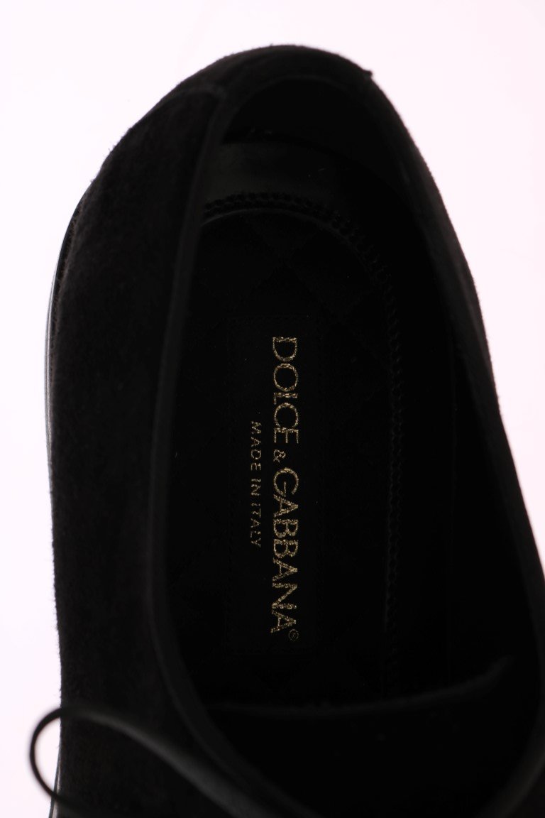 Black Suede Laceup Formal Shoes