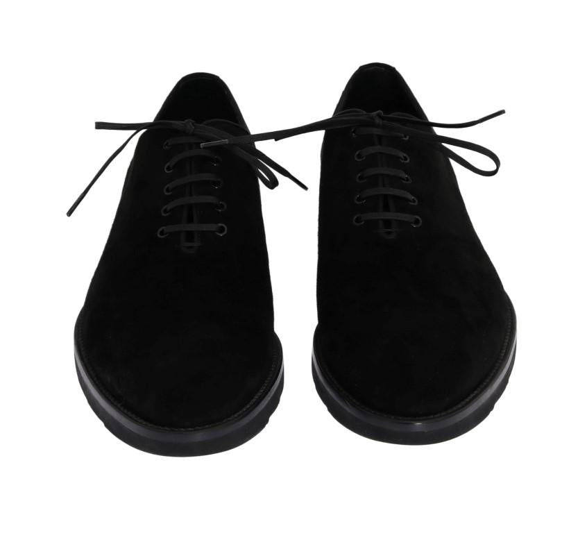 Black Suede Laceup Formal Shoes