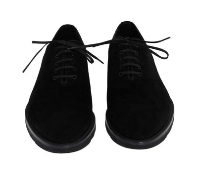Black Suede Laceup Formal Shoes