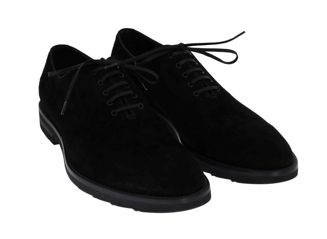 Black Suede Laceup Formal Shoes