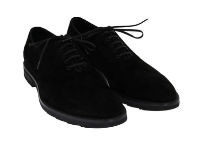 Black Suede Laceup Formal Shoes