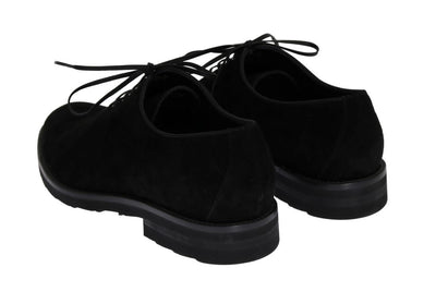 Black Suede Laceup Formal Shoes
