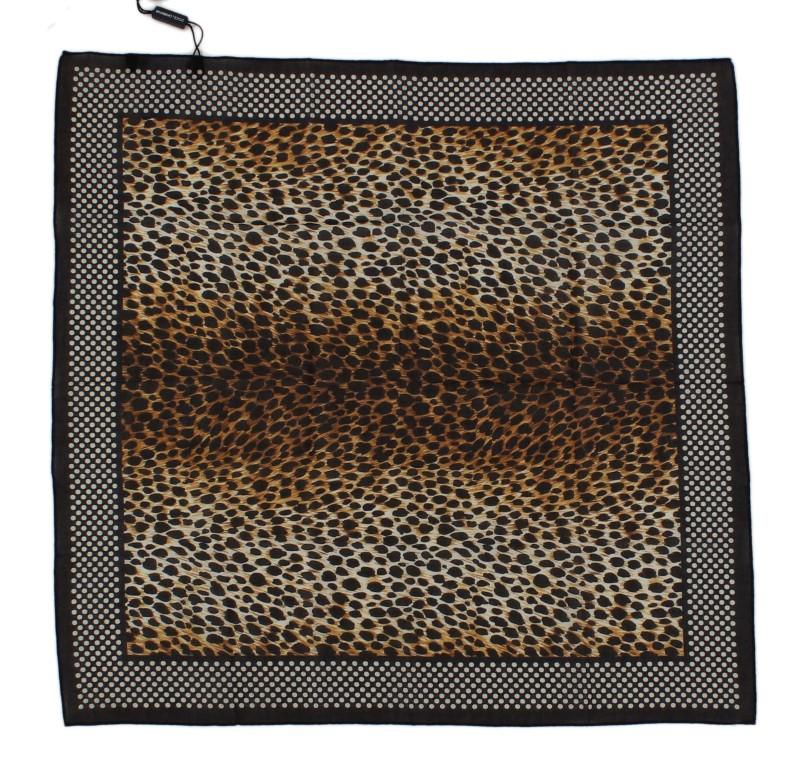 Brown Leopard Print Cotton Scarf