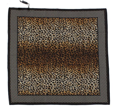 Brown Leopard Print Cotton Scarf