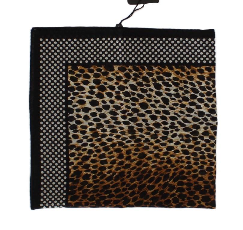 Brown Leopard Print Cotton Scarf