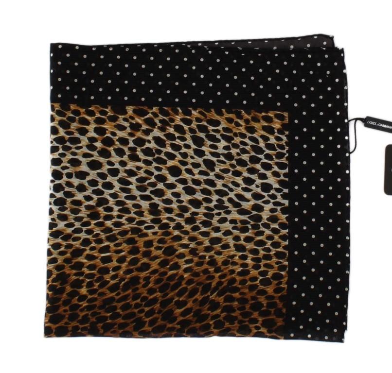 Brown Leopard Print Cotton Scarf