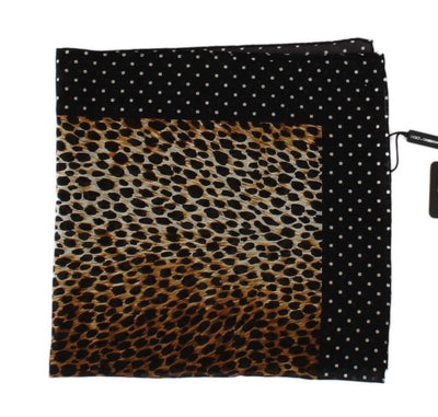 Brown Leopard Print Cotton Scarf