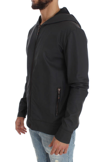 Gray Stretch Windbreaker Jacket