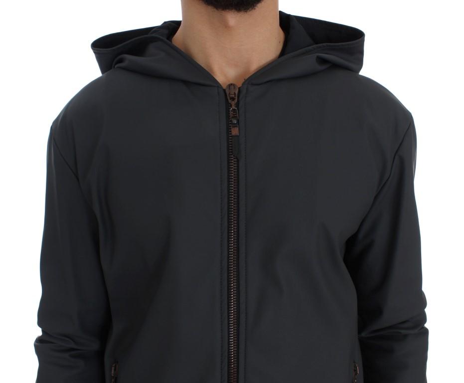 Gray Stretch Windbreaker Jacket