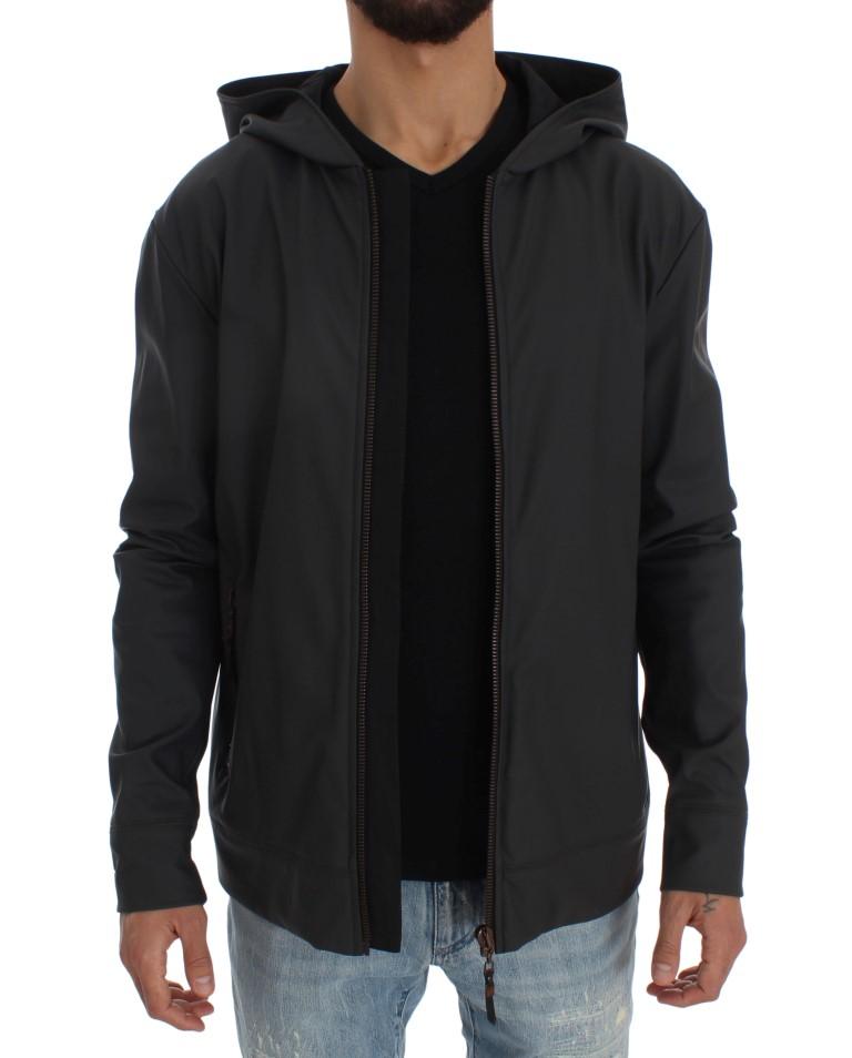 Gray Stretch Windbreaker Jacket