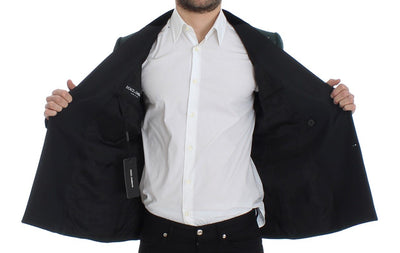 Green silk knight slim fit blazer