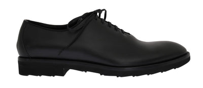 Black Leather Laceup Formal Shoes