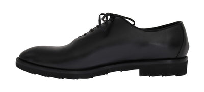 Black Leather Laceup Formal Shoes
