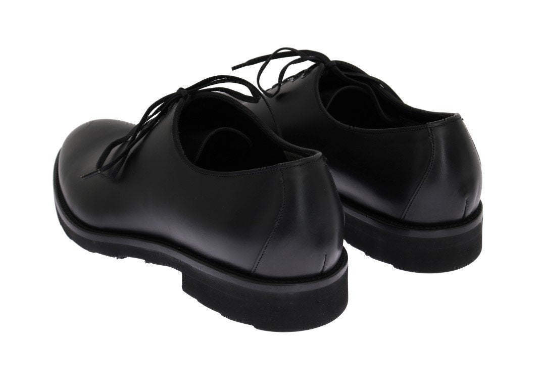 Black Leather Laceup Formal Shoes