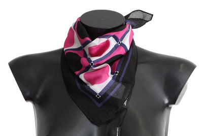 Pink Black White Dotted Cotton Scarf