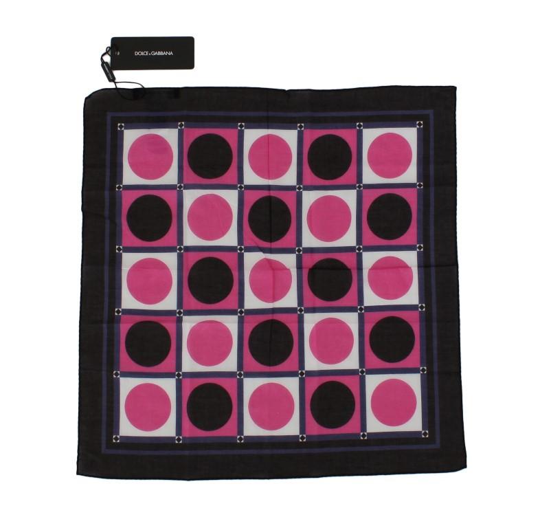 Pink Black White Dotted Cotton Scarf