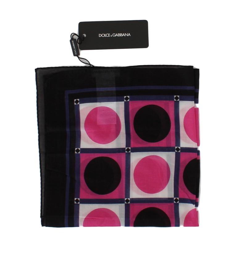 Pink Black White Dotted Cotton Scarf