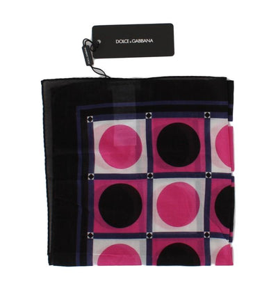 Pink Black White Dotted Cotton Scarf