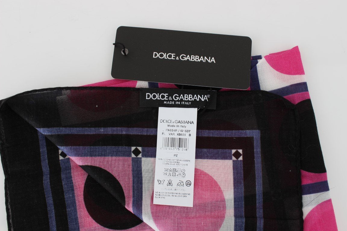 Pink Black White Dotted Cotton Scarf