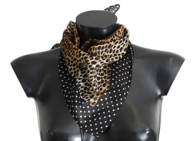 Brown Leopard Print Cotton Scarf