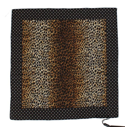 Brown Leopard Print Cotton Scarf