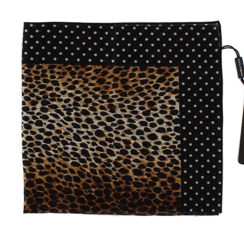 Brown Leopard Print Cotton Scarf