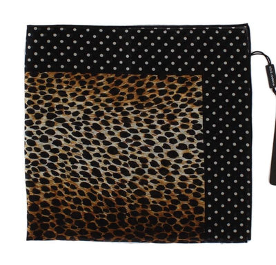 Brown Leopard Print Cotton Scarf