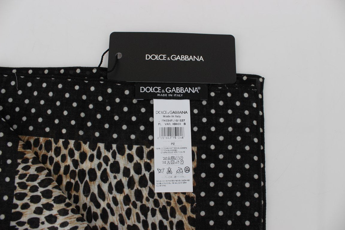 Brown Leopard Print Cotton Scarf