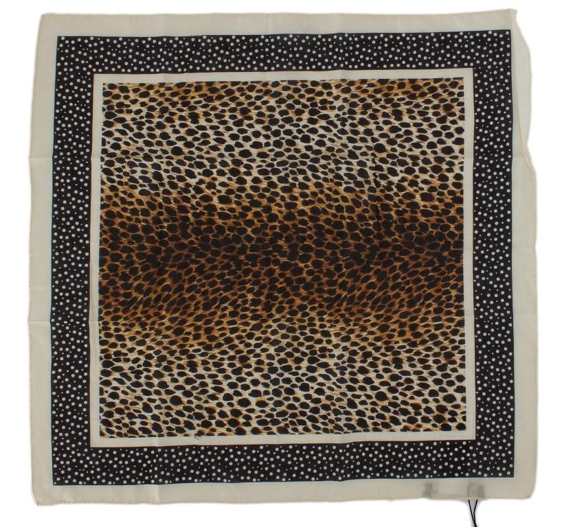 Brown Leopard Print Cotton Scarf
