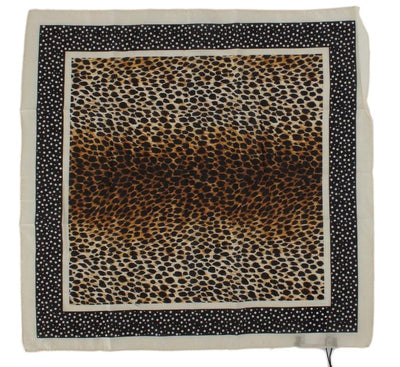 Brown Leopard Print Cotton Scarf