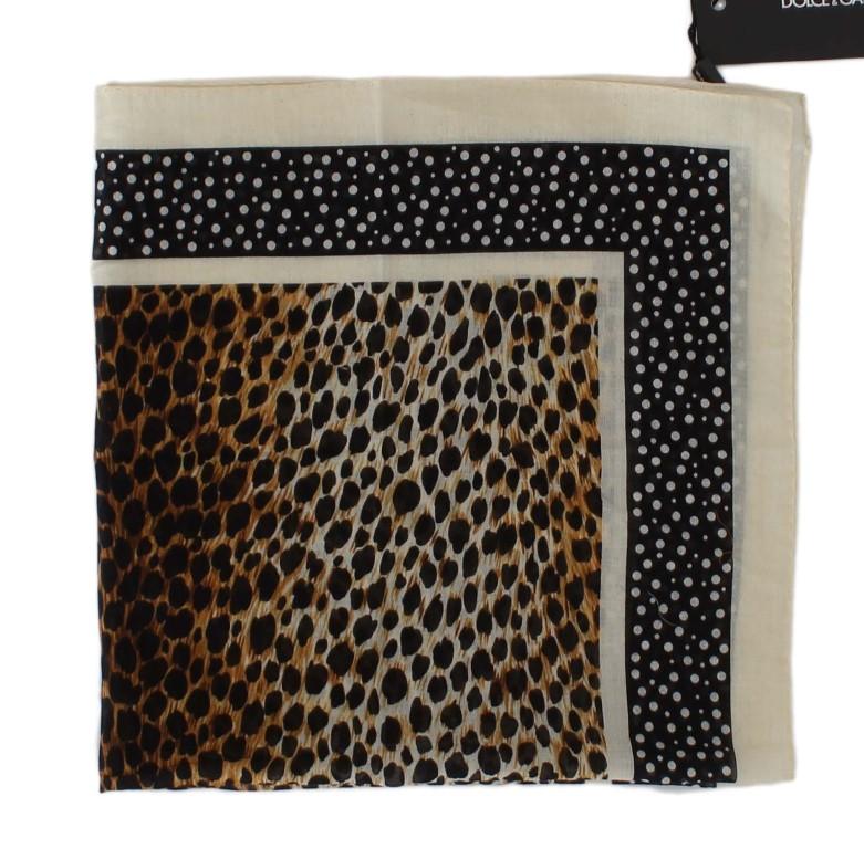 Brown Leopard Print Cotton Scarf