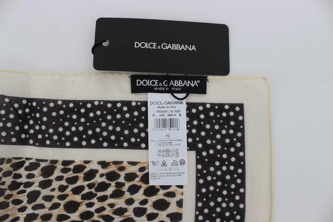 Brown Leopard Print Cotton Scarf