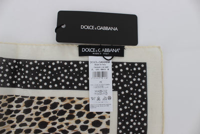 Brown Leopard Print Cotton Scarf